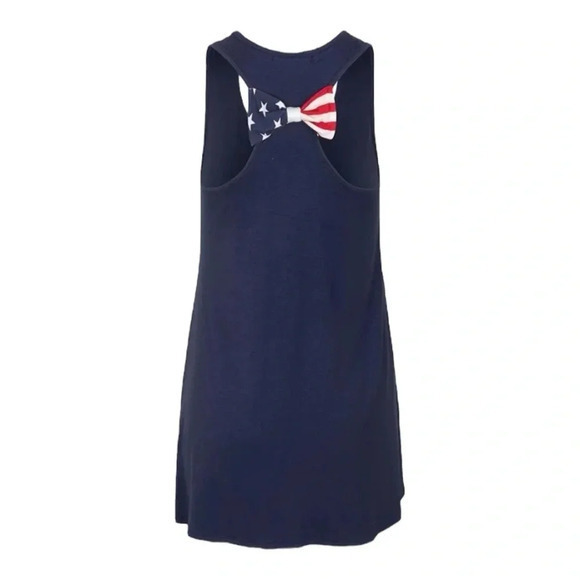 FIRST LOOK AMERICAN FLAG SLEEVELESS JERSEY TANK DRESS OR TUNIC TOP SIZE SMALL - Picture 2 of 9